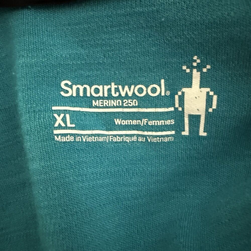 Smartwool Merino 250 Shirt Women’s XL 100% Wool Long Sleeve Base Layer Aqua Blue - Picture 6 of 8
